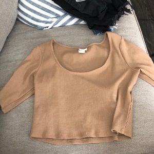 H&M 3/4 sleeve ribbed crop